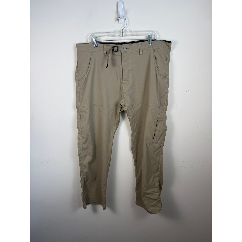 Prana Zion Cargo Pants Mens 40x30 Khaki Tan Stretch Hiking Outdoor Work Trousers